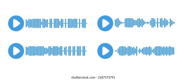 Recording of audio message template. UI element of audio record for smartphones. Vector illustration isolated in white background