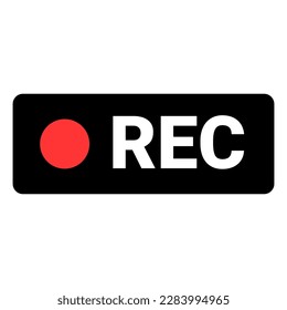 Recording camera icon. REC icon. Cinematography. Vector.
