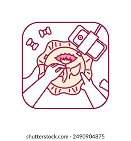 Recording of embroidery process on smartphone