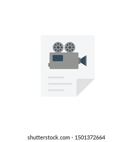 recording file glyph flat vector icon
