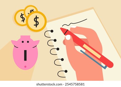 recording of financial information.vector illustration	