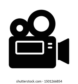 recording glyph flat vector icon
