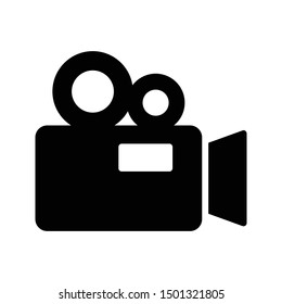 recording glyph flat vector icon