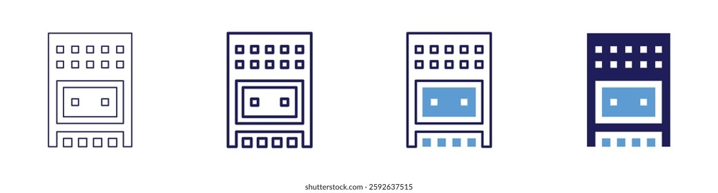 Recording icon in 4 different styles. Thin Line, Line, Bold Line, Duotone. Duotone style. Editable stroke.