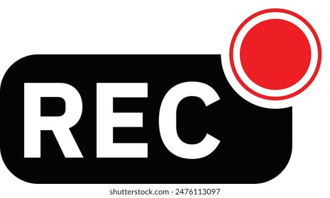 Diseño de icono de grabación aislado sobre fondo blanco