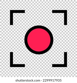 Recording icon isolated on transparent background. Vector.