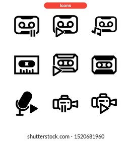 recording icon isolated sign symbol vector illustration - Collection of high quality black style vector icons
