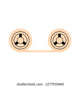 recording icon - recording isolate,vintage recording illustration- Vector cassette
