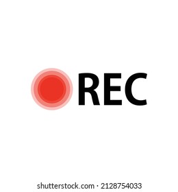 Recording icon for live streaming. REC icon. Editable vectors.