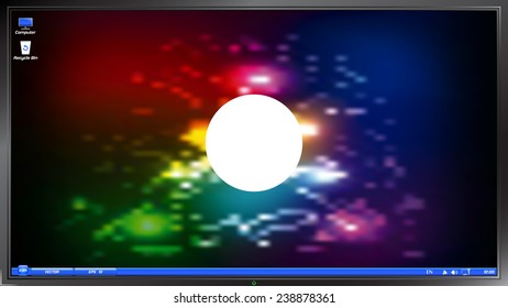 Recording icon. Media player on the screen monitor. Made vector illustration