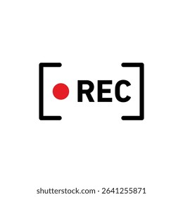 Recording icon outline set sign