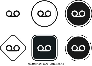 recording icon set. Collection of high quality black outline for web site design and mobile dark mode apps. Vector illustration on white background