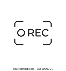 Recording icon Simple thin line flat symbol