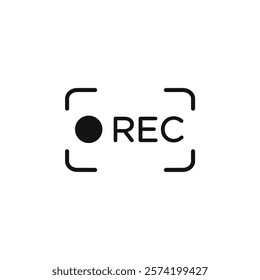 Recording icon Simple thin line flat symbol