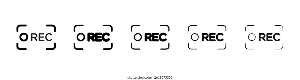 Recording icon Symbol mark in Outline style