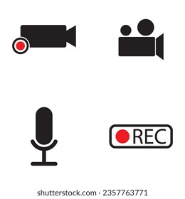recording icon vector template illustration logo design