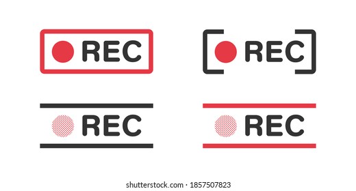 Recording icons. Recording sign. Concept currently recording, rec symbol. Vector illustration