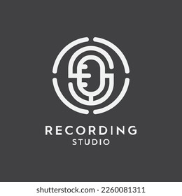 Recording logo design icon vector