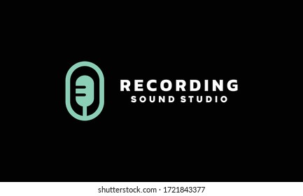 Recording Logo Vector Design Template. Studio And Modern Icon. Music App Symbol For Company And Business.