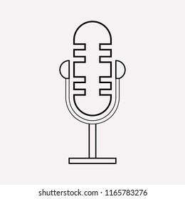 Recording mic icon line element. Vector illustration of recording mic icon line isolated on clean background for your web mobile app logo design.