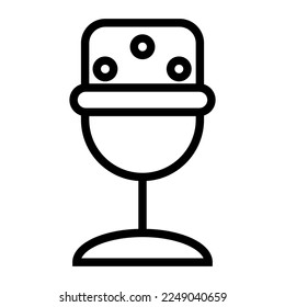 Recording mic line icon isolated on white background. Black flat thin icon on modern outline style. Linear symbol and editable stroke. Simple and pixel perfect stroke vector illustration.