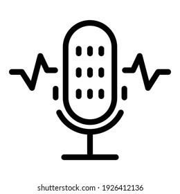 Icono de micrófono de grabación. Icono de vector de micrófono de grabación de contorno para diseño web aislado en fondo blanco