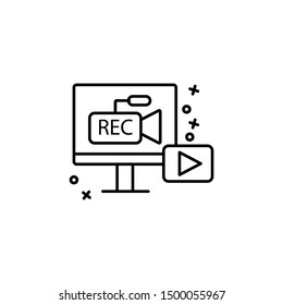 Recording monitor camera rec icon. Element of quit smoking icon