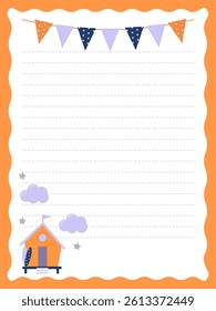 Recording page template with cute beach house