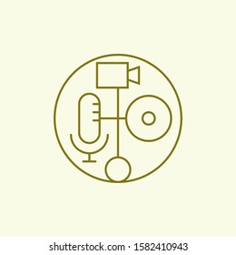 Recording progress monoline illustration Icon, Logo, Vector
