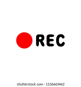 recording sign, currently recording, rec, vector illustration icon
