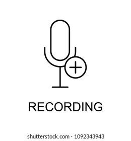 recording sign icon. Element of simple music icon for mobile concept and web apps. Thin line recording sign icon can be used for web and mobile on white background