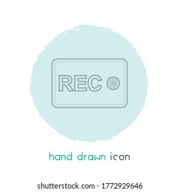Elemento de línea de icono de signo de grabación. Ilustración vectorial de la línea de iconos de signo de grabación aislada en fondo limpio para el diseño del logotipo de la aplicación móvil web.