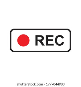 Recording sign isolated on white background .