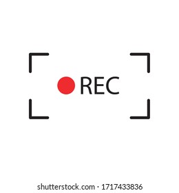 Recording Sign, Red Panel Vector Icon