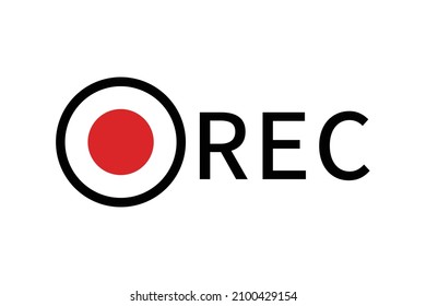 Recording sign in red. Vector. Recording button.
