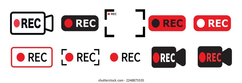 recording sign related icon vector illustration. isolated. Camera button of multimedia shooting playing control. Digital frame film, music, video broadcasting,best choice for your awesome project