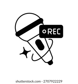 Ícone de estúdio de gravação com fundo branco vetor ilustração stock