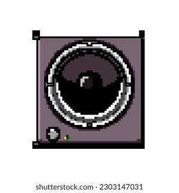 recording studio sound monitor game pixel art retro vector. bit professional equipment, computer digital recording studio sound monitor. old vintage illustration