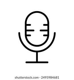 Recording Studio Symbol. Old microphone icon . Flat design style. Microphone silhouette. Simple icon. Modern flat icon in stylish colors. Web site page and mobile app design element.  EPS file 171.