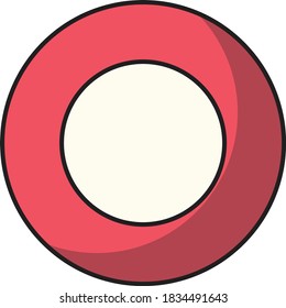 recording tap vector color line icon 