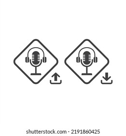 icono de carga y descarga de grabación, arte vectorial.
