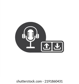 recording upload and download icon, vector art.