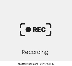 Recording vector icon. Editable stroke. Symbol in Line Art Style for Design, Presentation, Website or Apps Elements, Logo. Pixel vector graphics - Vector