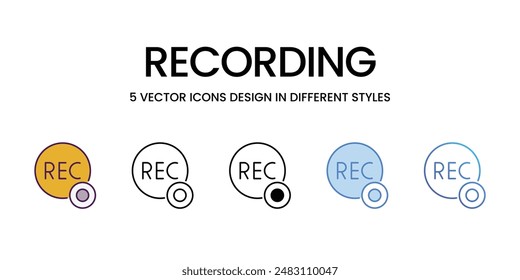 Recording vector icons set stock illustration