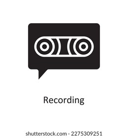 Recording Vector Solid icon Design illustration. Music Symbol on White background EPS 10 File