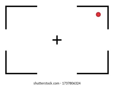 Recording video camera indicator in white backgroun.