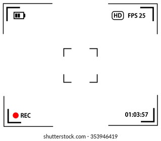 Recording view, camera view vector