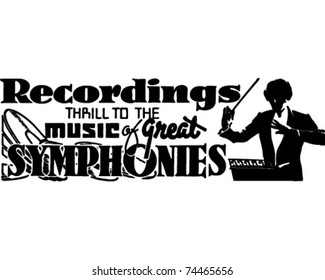 Recordings Symphonies - Retro Ad Art Banner