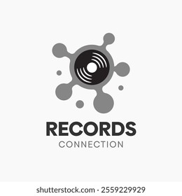 Records Connection Logo Design Template. Good for Business, Agency, Community and Organization.