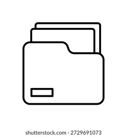 Ícone da Linha de Armazenamento de Documentos de Registros: Arquivo de Informações